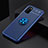 Custodia Silicone Ultra Sottile Morbida Cover con Magnetico Anello Supporto JM2 per Samsung Galaxy A02s Blu