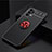 Custodia Silicone Ultra Sottile Morbida Cover con Magnetico Anello Supporto JM2 per Samsung Galaxy A32 5G Rosso e Nero