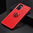 Custodia Silicone Ultra Sottile Morbida Cover con Magnetico Anello Supporto JM2 per Samsung Galaxy A52 5G Rosso