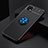 Custodia Silicone Ultra Sottile Morbida Cover con Magnetico Anello Supporto JM2 per Samsung Galaxy F42 5G Blu e Nero