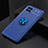 Custodia Silicone Ultra Sottile Morbida Cover con Magnetico Anello Supporto JM2 per Samsung Galaxy F62 5G Blu