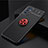 Custodia Silicone Ultra Sottile Morbida Cover con Magnetico Anello Supporto JM2 per Samsung Galaxy M52 5G Rosso e Nero