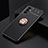 Custodia Silicone Ultra Sottile Morbida Cover con Magnetico Anello Supporto JM2 per Samsung Galaxy M54 5G Oro e Nero