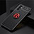 Custodia Silicone Ultra Sottile Morbida Cover con Magnetico Anello Supporto JM2 per Samsung Galaxy M54 5G Rosso e Nero