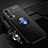 Custodia Silicone Ultra Sottile Morbida Cover con Magnetico Anello Supporto JM3 per OnePlus Nord N200 5G Blu e Nero
