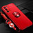 Custodia Silicone Ultra Sottile Morbida Cover con Magnetico Anello Supporto JM3 per Oppo A53s 5G Rosso