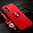 Custodia Silicone Ultra Sottile Morbida Cover con Magnetico Anello Supporto JM3 per Oppo A78 5G Rosso