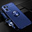 Custodia Silicone Ultra Sottile Morbida Cover con Magnetico Anello Supporto JM3 per Oppo Find X5 Lite 5G Blu