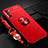 Custodia Silicone Ultra Sottile Morbida Cover con Magnetico Anello Supporto JM3 per Oppo K9 Pro 5G Rosso