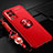 Custodia Silicone Ultra Sottile Morbida Cover con Magnetico Anello Supporto JM3 per Oppo K9X 5G Rosso