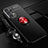 Custodia Silicone Ultra Sottile Morbida Cover con Magnetico Anello Supporto JM3 per Samsung Galaxy A23 5G Rosso e Nero