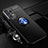 Custodia Silicone Ultra Sottile Morbida Cover con Magnetico Anello Supporto JM3 per Samsung Galaxy A32 5G Blu e Nero