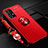 Custodia Silicone Ultra Sottile Morbida Cover con Magnetico Anello Supporto JM3 per Samsung Galaxy A52 5G Rosso e Nero