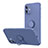 Custodia Silicone Ultra Sottile Morbida Cover con Magnetico Anello Supporto N01 per Apple iPhone 12 Grigio Lavanda