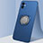 Custodia Silicone Ultra Sottile Morbida Cover con Magnetico Anello Supporto N02 per Apple iPhone 12