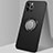 Custodia Silicone Ultra Sottile Morbida Cover con Magnetico Anello Supporto N02 per Apple iPhone 12 Pro Max Nero