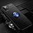 Custodia Silicone Ultra Sottile Morbida Cover con Magnetico Anello Supporto N03 per Apple iPhone 12 Pro Max Blu e Nero