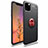 Custodia Silicone Ultra Sottile Morbida Cover con Magnetico Anello Supporto per Apple iPhone 11 Pro Max Rosso e Nero
