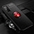 Custodia Silicone Ultra Sottile Morbida Cover con Magnetico Anello Supporto per Huawei Honor 30 Pro+ Plus Rosso e Nero