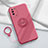Custodia Silicone Ultra Sottile Morbida Cover con Magnetico Anello Supporto per Huawei Honor X10 5G Rosso Rosa