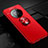 Custodia Silicone Ultra Sottile Morbida Cover con Magnetico Anello Supporto per Huawei Mate 40E Pro 5G Rosso