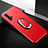 Custodia Silicone Ultra Sottile Morbida Cover con Magnetico Anello Supporto per Huawei Nova 5T Rosso