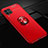 Custodia Silicone Ultra Sottile Morbida Cover con Magnetico Anello Supporto per Huawei Nova 6 SE Rosso