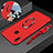Custodia Silicone Ultra Sottile Morbida Cover con Magnetico Anello Supporto per Huawei P Smart+ Plus Rosso