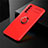 Custodia Silicone Ultra Sottile Morbida Cover con Magnetico Anello Supporto per Huawei Y7a Rosso