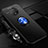 Custodia Silicone Ultra Sottile Morbida Cover con Magnetico Anello Supporto per OnePlus 7T Blu e Nero