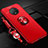 Custodia Silicone Ultra Sottile Morbida Cover con Magnetico Anello Supporto per OnePlus 7T Rosso