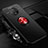 Custodia Silicone Ultra Sottile Morbida Cover con Magnetico Anello Supporto per OnePlus 7T Rosso e Nero