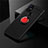 Custodia Silicone Ultra Sottile Morbida Cover con Magnetico Anello Supporto per OnePlus Nord N10 5G Rosso e Nero