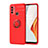 Custodia Silicone Ultra Sottile Morbida Cover con Magnetico Anello Supporto per OnePlus Nord N100 Rosso