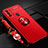 Custodia Silicone Ultra Sottile Morbida Cover con Magnetico Anello Supporto per Oppo A32 Rosso