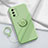 Custodia Silicone Ultra Sottile Morbida Cover con Magnetico Anello Supporto per Oppo A55S 5G Verde