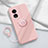 Custodia Silicone Ultra Sottile Morbida Cover con Magnetico Anello Supporto per Oppo A58 5G Rosa