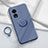 Custodia Silicone Ultra Sottile Morbida Cover con Magnetico Anello Supporto per Oppo A58x 5G Grigio Lavanda