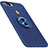 Custodia Silicone Ultra Sottile Morbida Cover con Magnetico Anello Supporto per Oppo A7 Blu