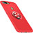 Custodia Silicone Ultra Sottile Morbida Cover con Magnetico Anello Supporto per Oppo A7 Rosso