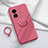 Custodia Silicone Ultra Sottile Morbida Cover con Magnetico Anello Supporto per Oppo A78 5G Rosso
