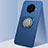 Custodia Silicone Ultra Sottile Morbida Cover con Magnetico Anello Supporto per Oppo Ace2 Blu