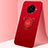 Custodia Silicone Ultra Sottile Morbida Cover con Magnetico Anello Supporto per Oppo Ace2 Rosso