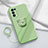 Custodia Silicone Ultra Sottile Morbida Cover con Magnetico Anello Supporto per Oppo Find X3 Lite 5G Verde