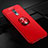 Custodia Silicone Ultra Sottile Morbida Cover con Magnetico Anello Supporto per Oppo K3 Rosso