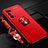 Custodia Silicone Ultra Sottile Morbida Cover con Magnetico Anello Supporto per Oppo K7x 5G Rosso