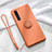 Custodia Silicone Ultra Sottile Morbida Cover con Magnetico Anello Supporto per Oppo Reno3 Arancione