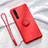 Custodia Silicone Ultra Sottile Morbida Cover con Magnetico Anello Supporto per Oppo Reno3 Rosso