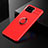 Custodia Silicone Ultra Sottile Morbida Cover con Magnetico Anello Supporto per Oppo Reno4 F Rosso
