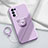 Custodia Silicone Ultra Sottile Morbida Cover con Magnetico Anello Supporto per Oppo Reno5 5G Lavanda